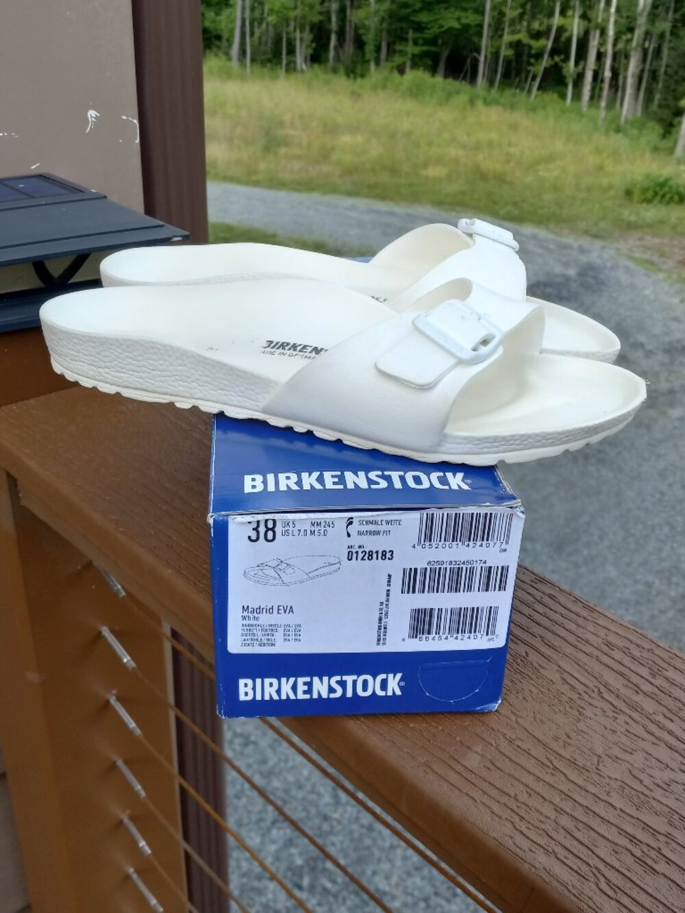 Birkenstock Madrid Essentials White EVA Sandals slides Size 38 / US 7 - 7.5